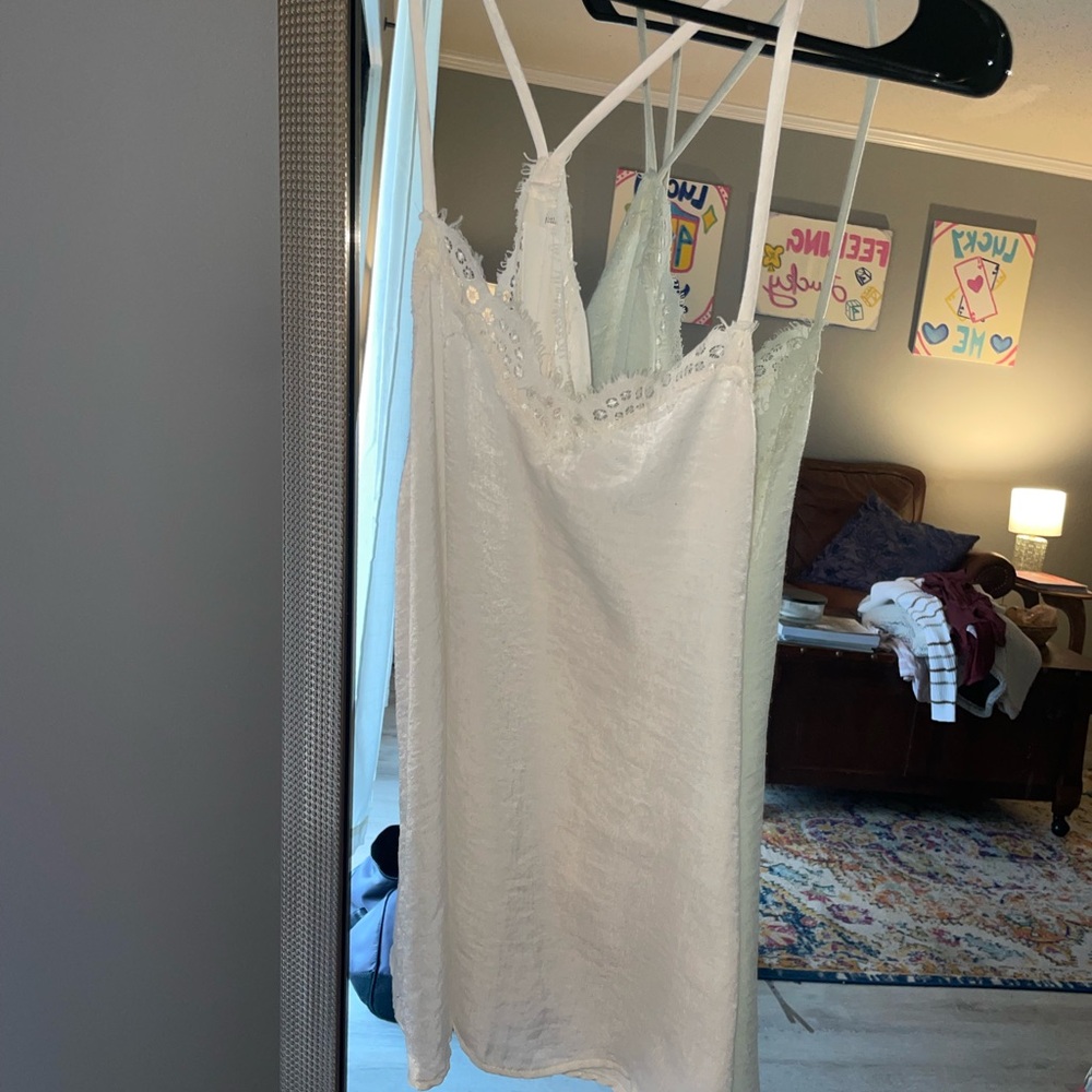 Silk and Lace tank with cross backing